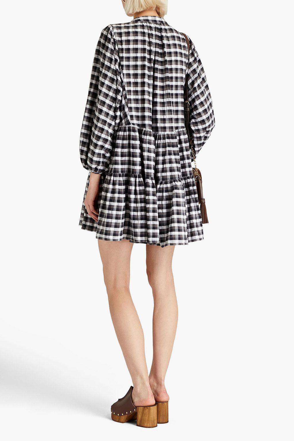 SEAFOLLY Portofino gathered gingham cotton-jacquard mini dress
