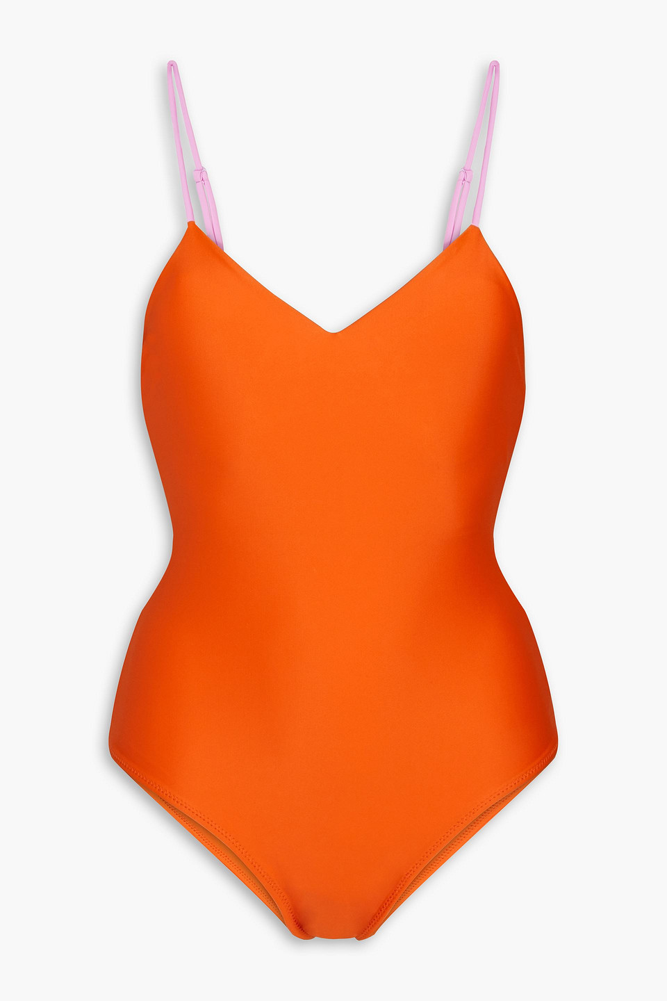 Shop Rejina Pyo Ava Two-tone Swimsuit In Orange