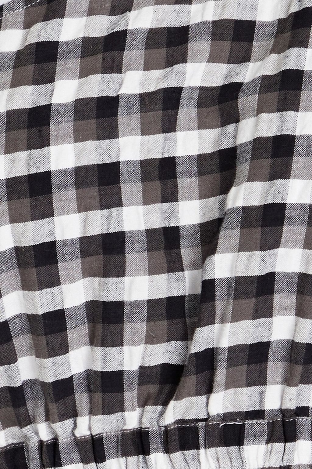 SEAFOLLY توب قصير مكشوف الكتف من الجاكار القطني بنقش مربّعات