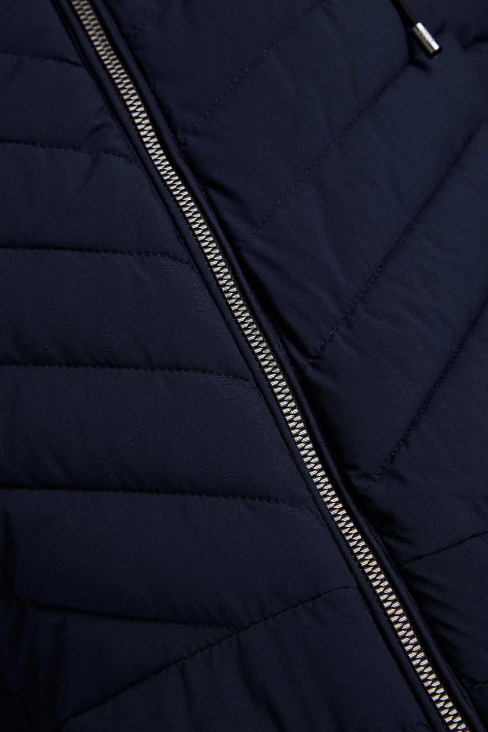 Shop Dkny Sleepwear Quilted Shell Hooded Coat In Navy