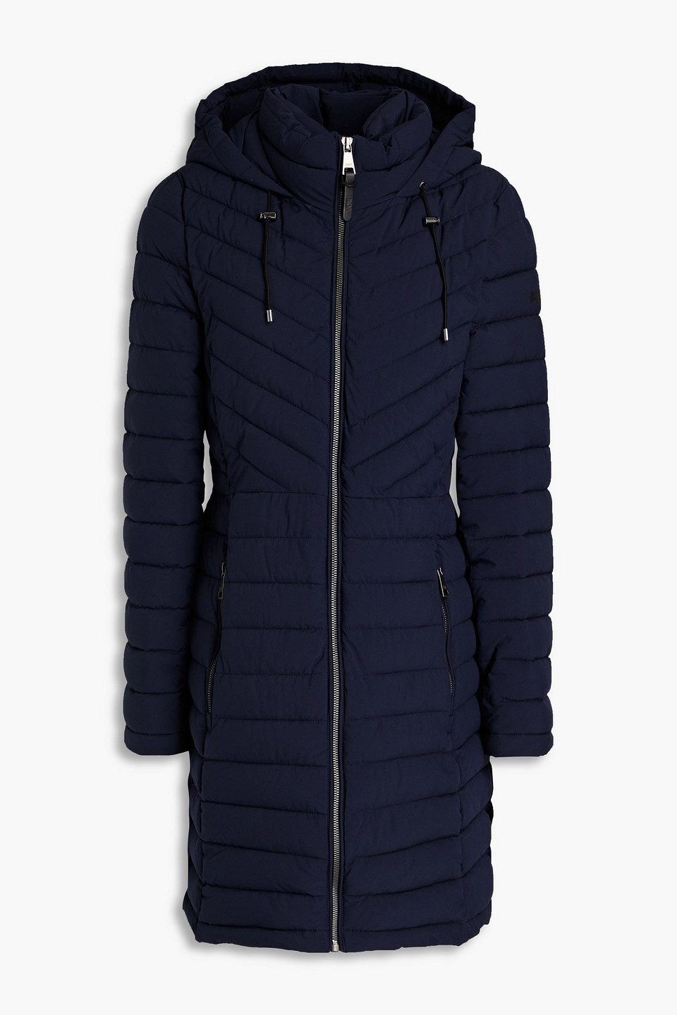 Quilted shell hooded coat