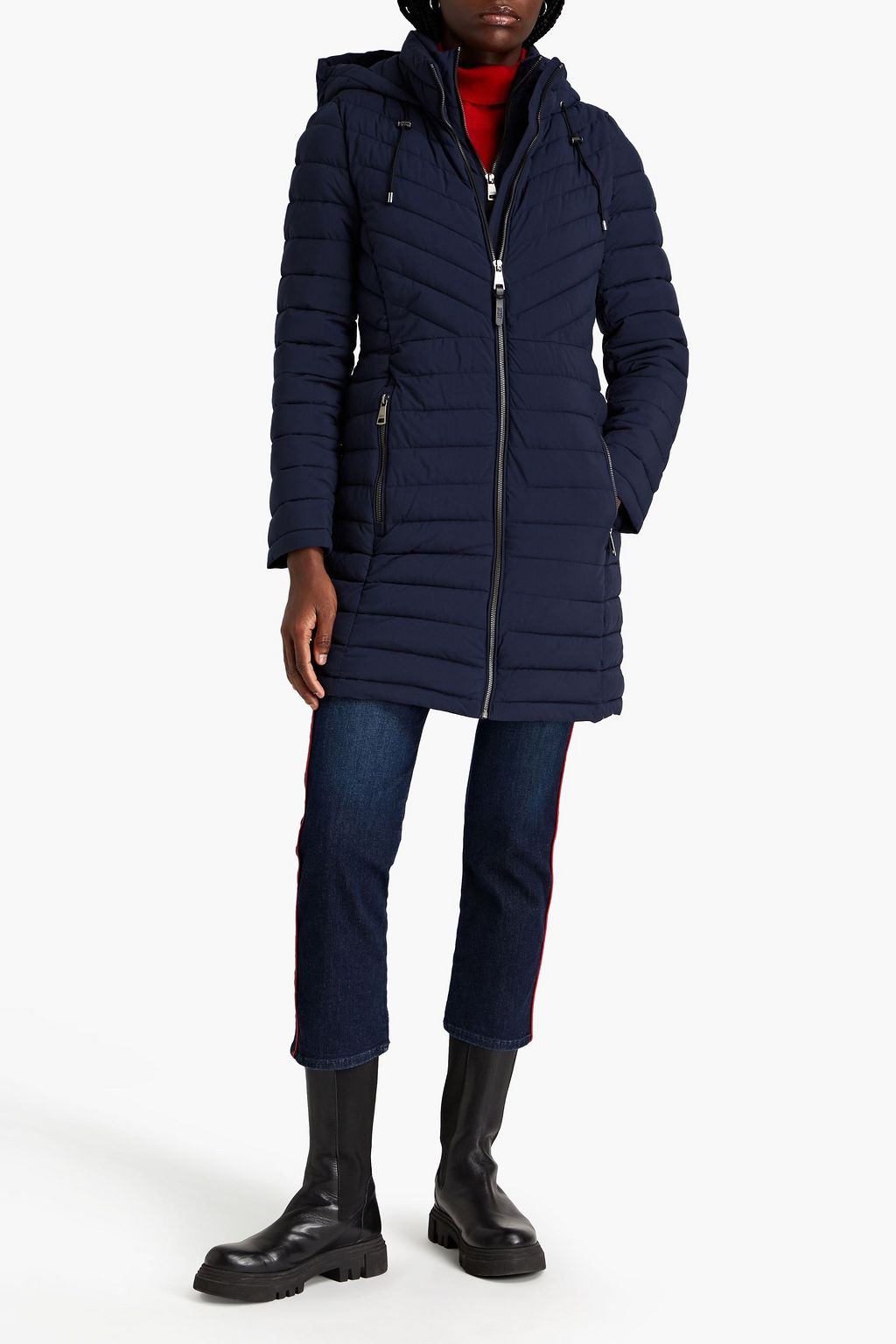 DKNY Quilted shell hooded coat