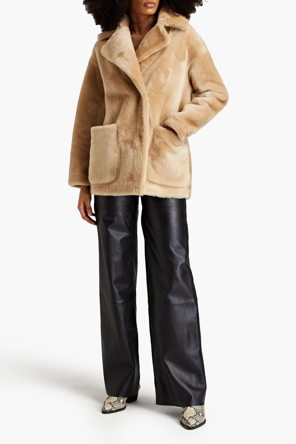YVES SALOMON Double-breasted shearling coat