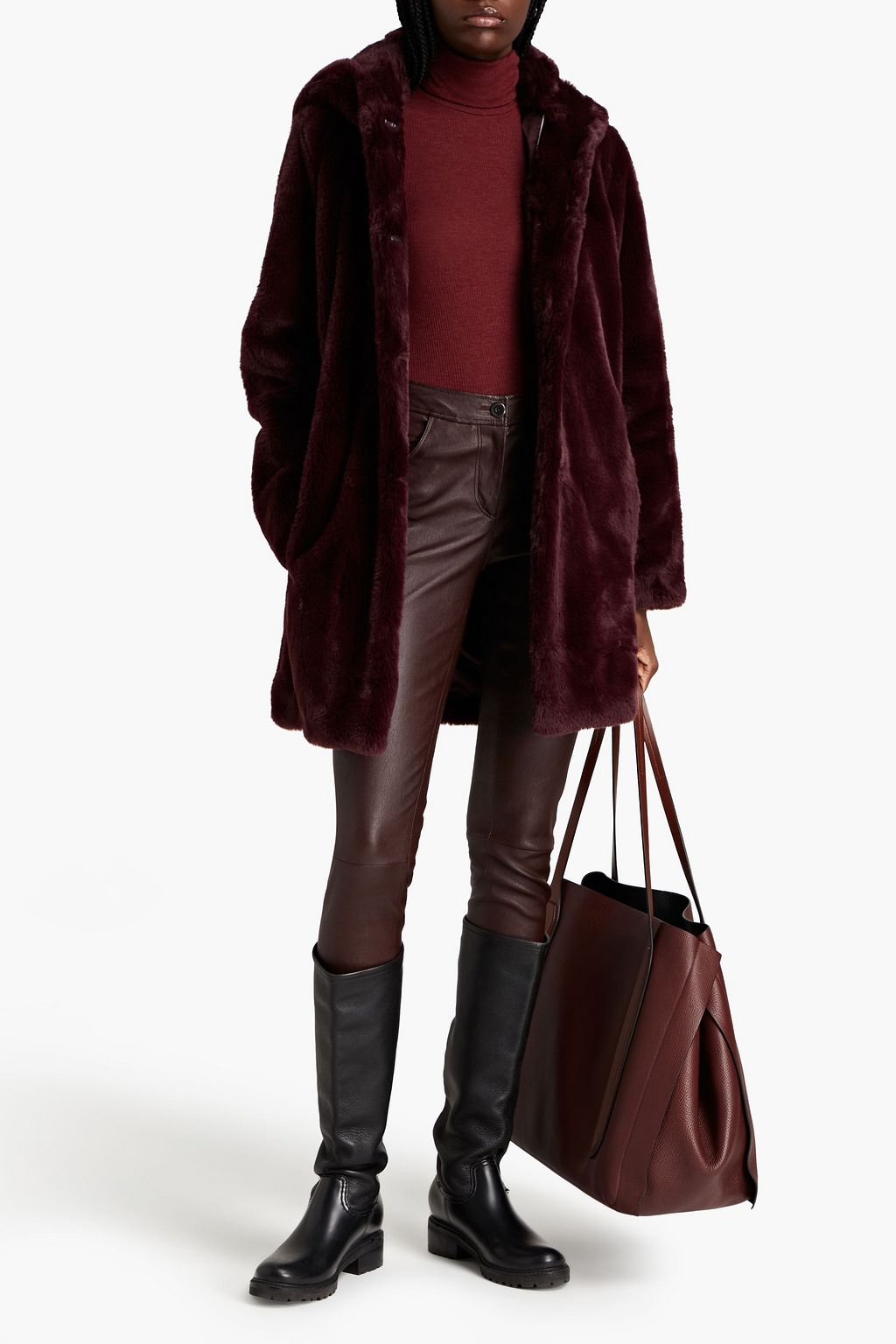 DKNY Faux fur hooded coat THE