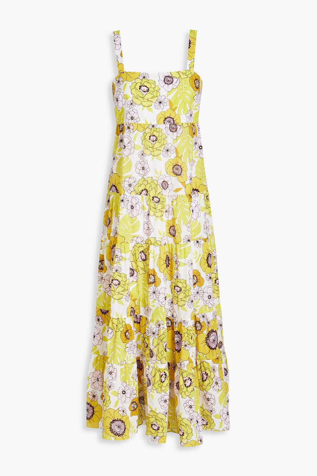 SEAFOLLY Gathered floralprint cottongauze midi dress THE