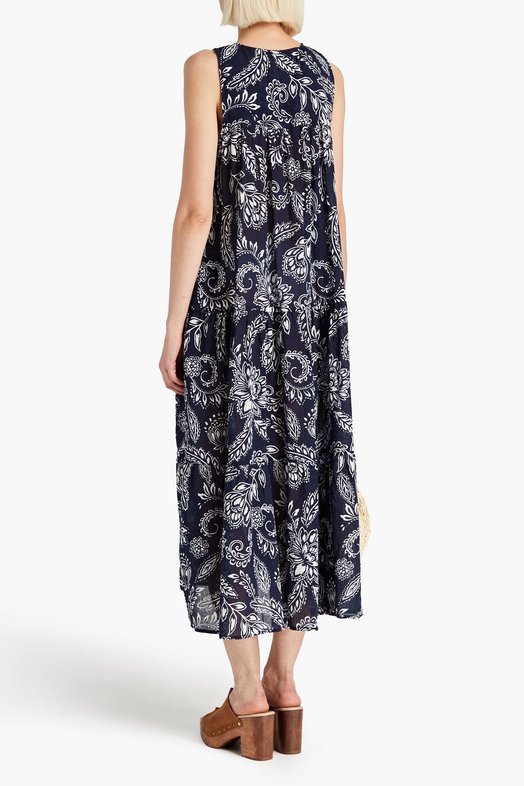 SEAFOLLY Gathered floralprint cottongauze midi dress THE