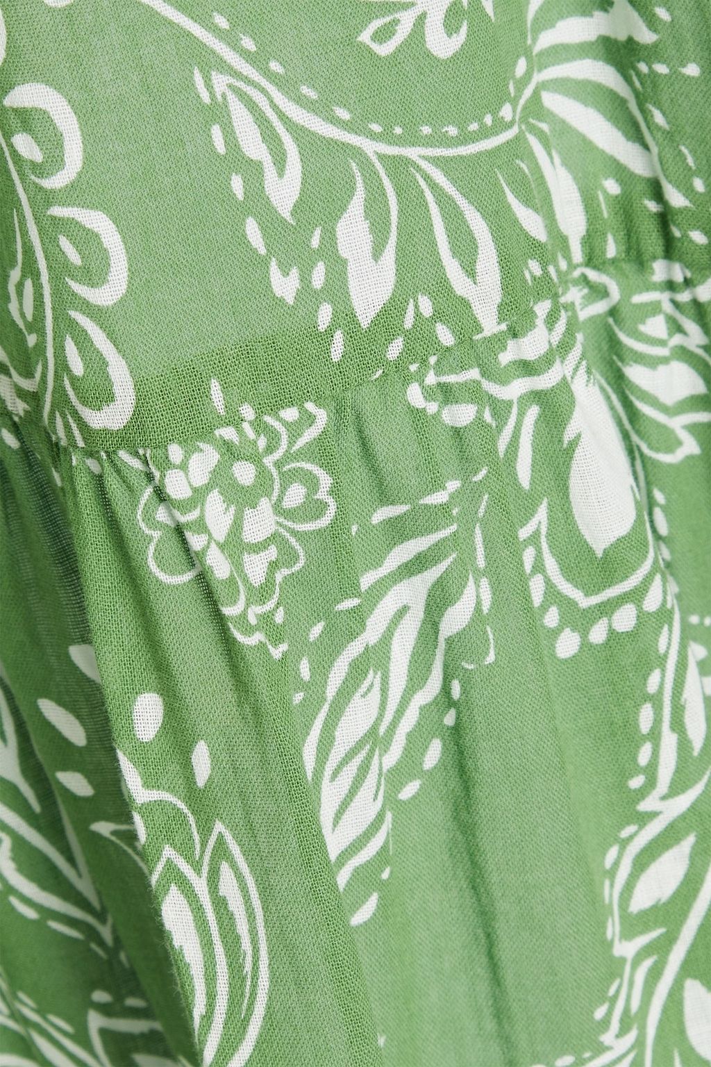 SEAFOLLY Gathered floralprint cottongauze midi dress THE