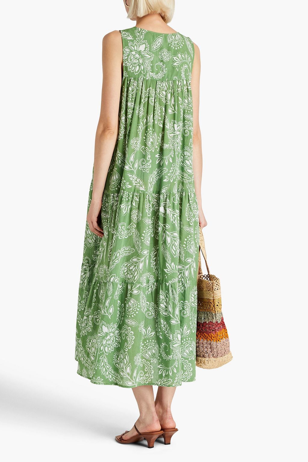 SEAFOLLY Gathered floralprint cottongauze midi dress THE