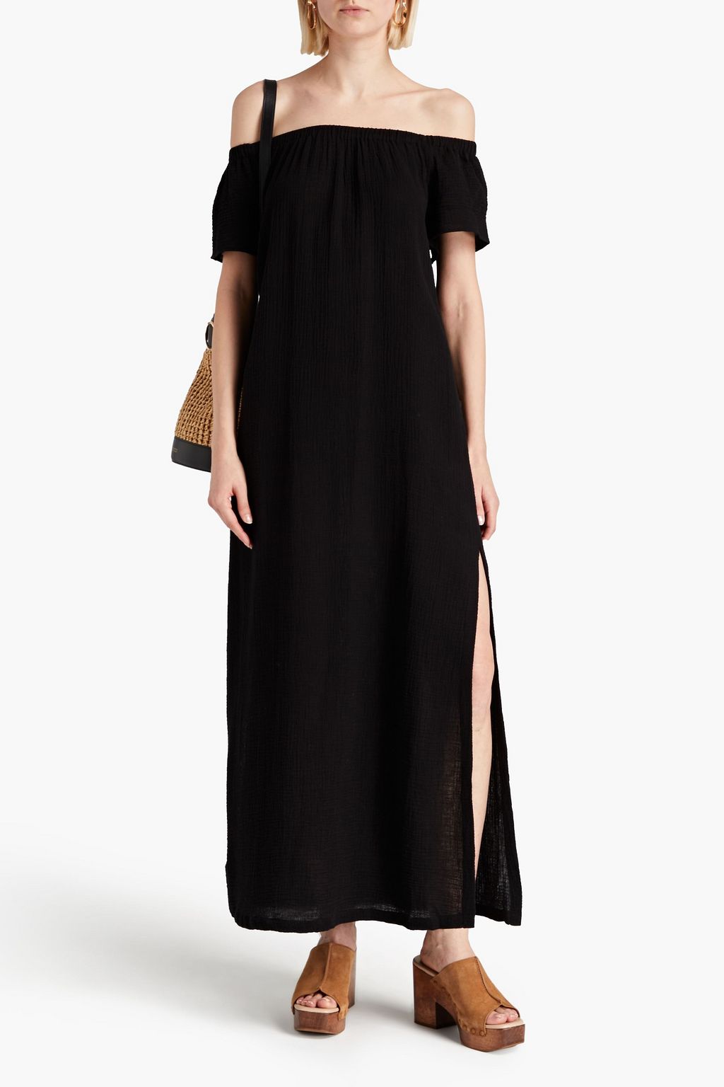 SEAFOLLY Offtheshoulder cottongauze maxi dress THE