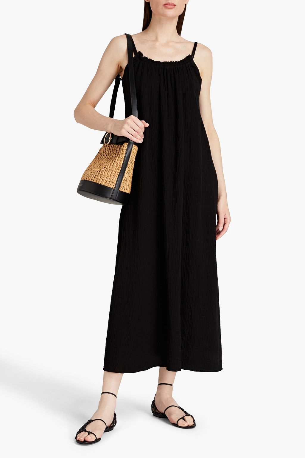 SEAFOLLY Soleil textured cotton-gauze maxi dress