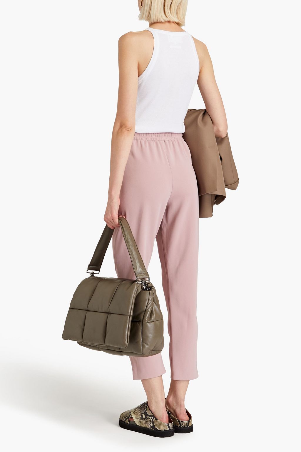 THEORY Cropped crepe tapered pants