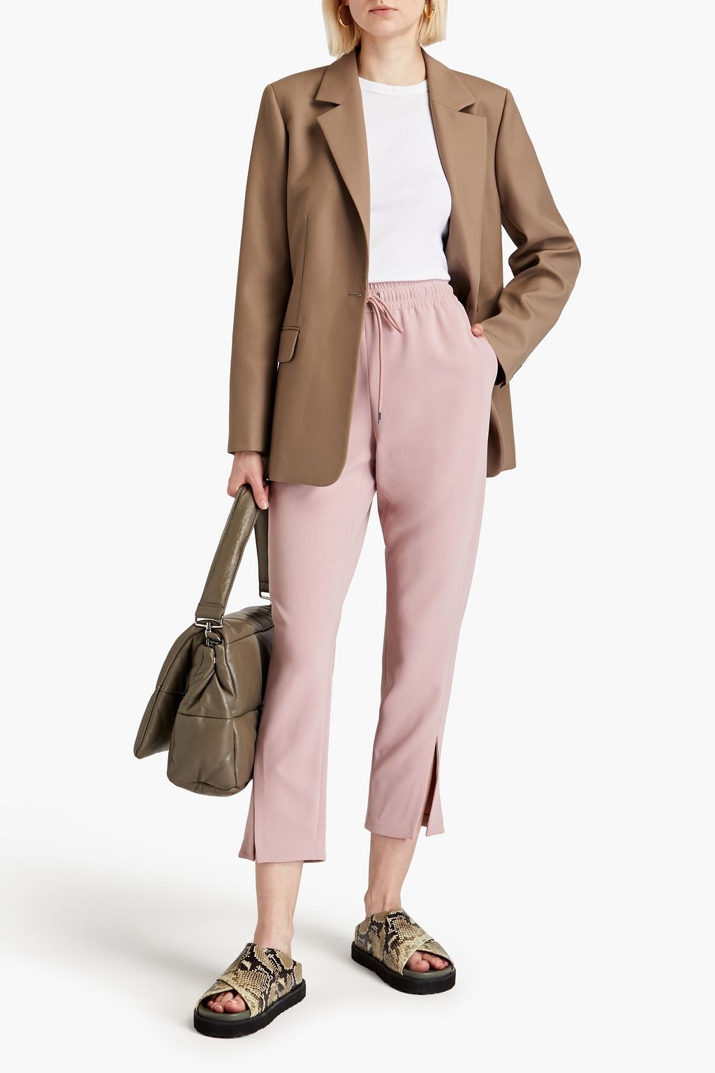 THEORY Cropped crepe tapered pants