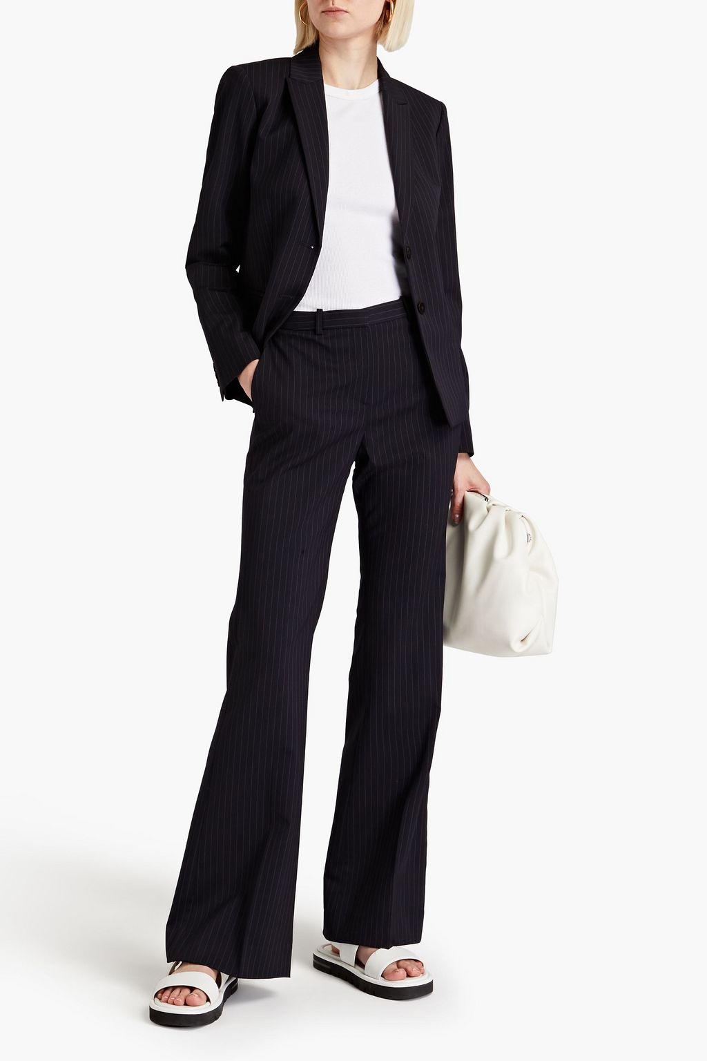 THEORY Pinstriped wool-blend twill blazer