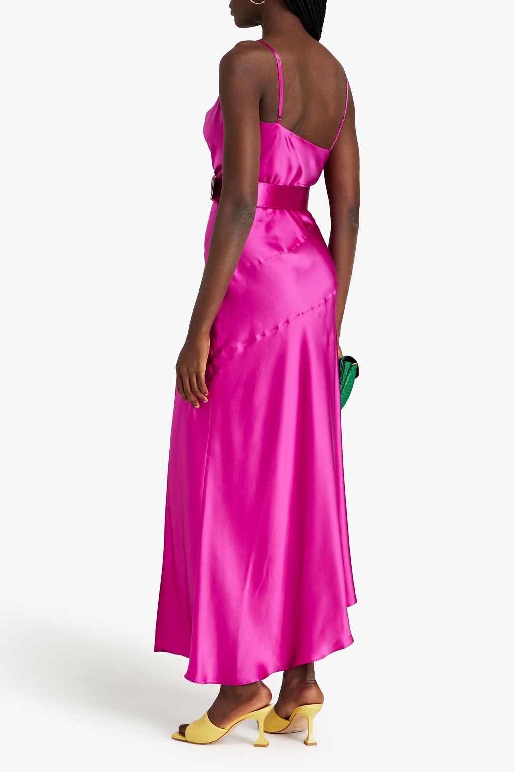NICHOLAS Asymmetrisches Midikleid aus Seidensatin