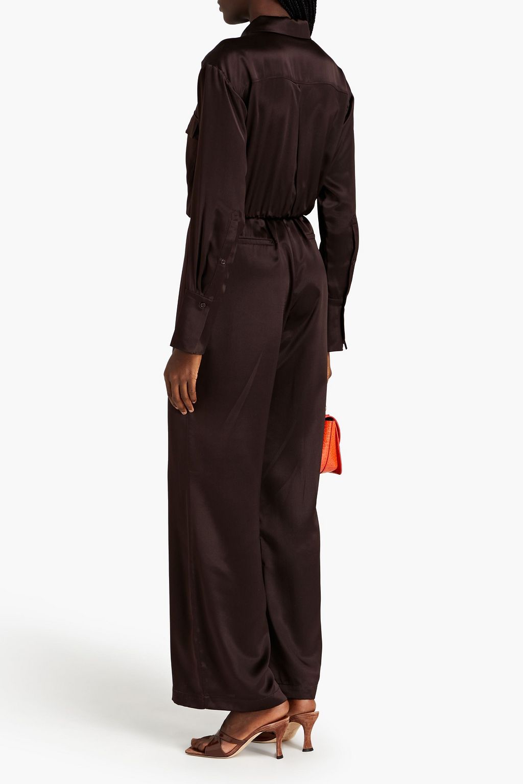 NICHOLAS Silk-satin wide-leg jumpsuit