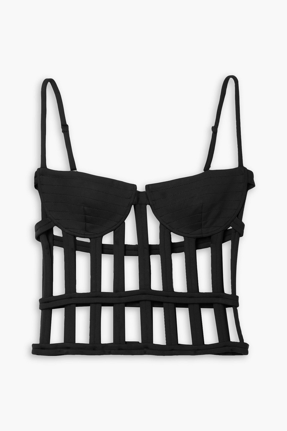 Monse Cutout Scuba Bustier Top In Black