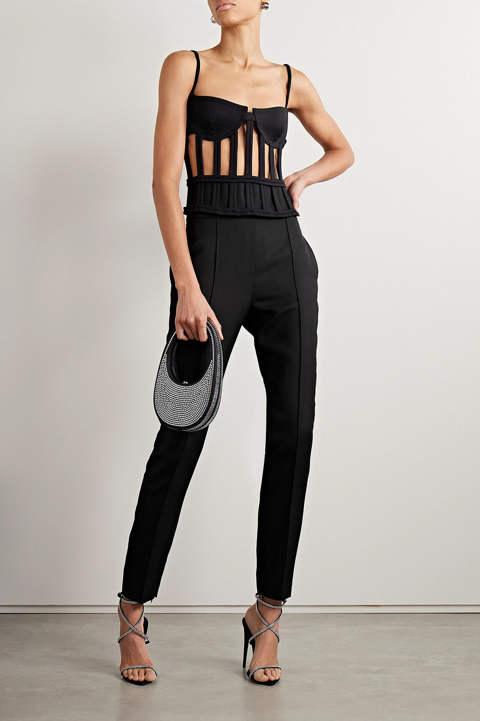 Scuba-Jersey Gathered Bistier Top