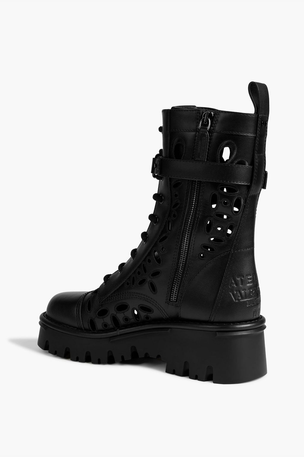 VALENTINO GARAVANI Atelier 08 San Gallo Edition laser-cut leather combat boots