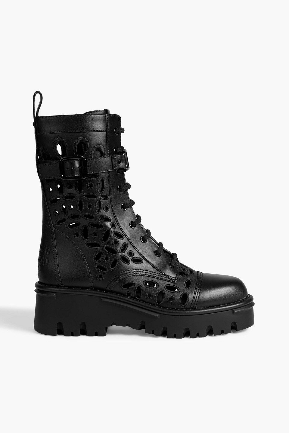 Valentino Black Atelier Shoes 08 San Gallo Edition Combat Boot 50mm In Black
