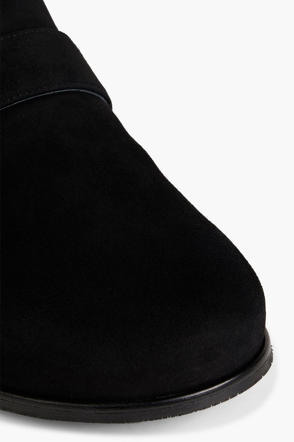 STUART WEITZMAN Piper embellished shearling-lined suede slippers