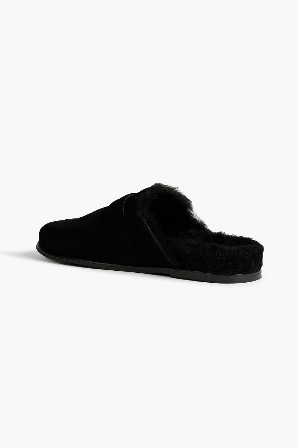 STUART WEITZMAN Piper embellished shearling-lined suede slippers