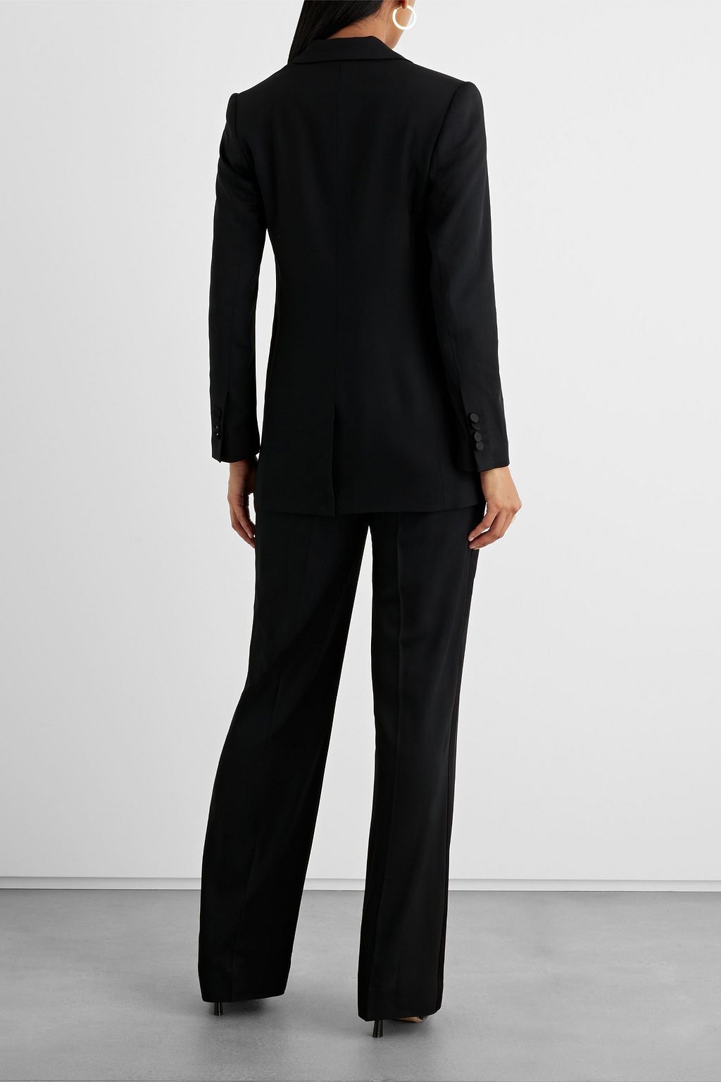 IRIS & INK Mia satin-trimmed crepe blazer