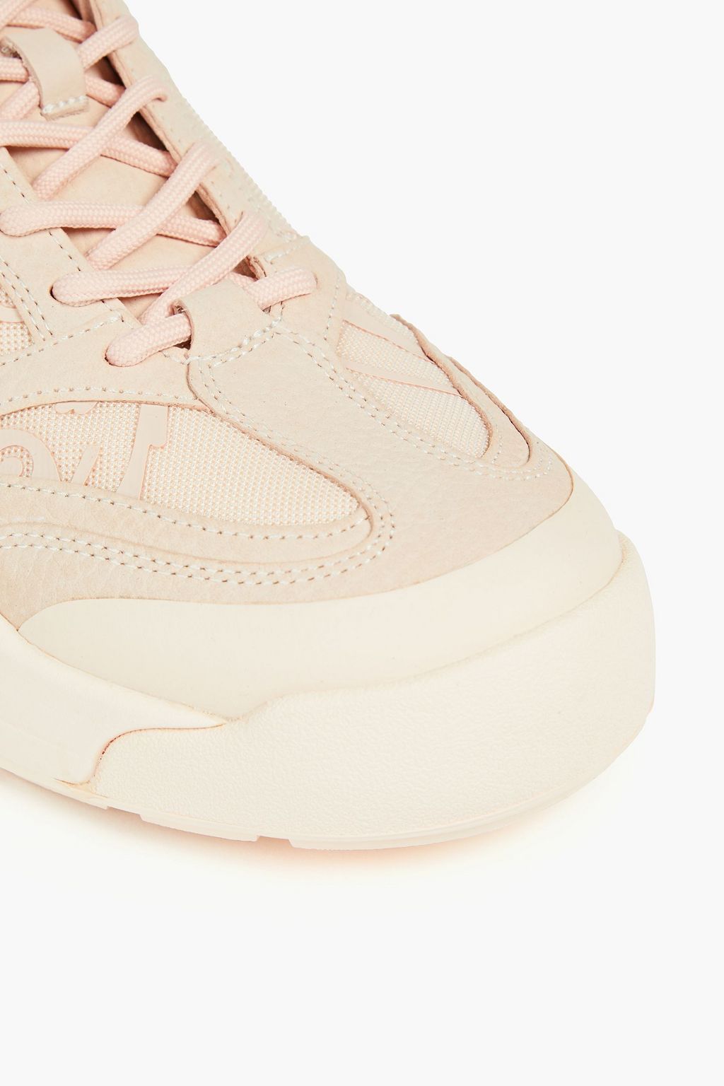 KENZO Work appliquéd mesh and leather sneakers