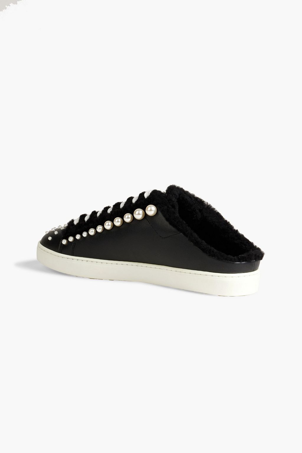 STUART WEITZMAN Goldie Chill embellished shearling slip-on sneakers
