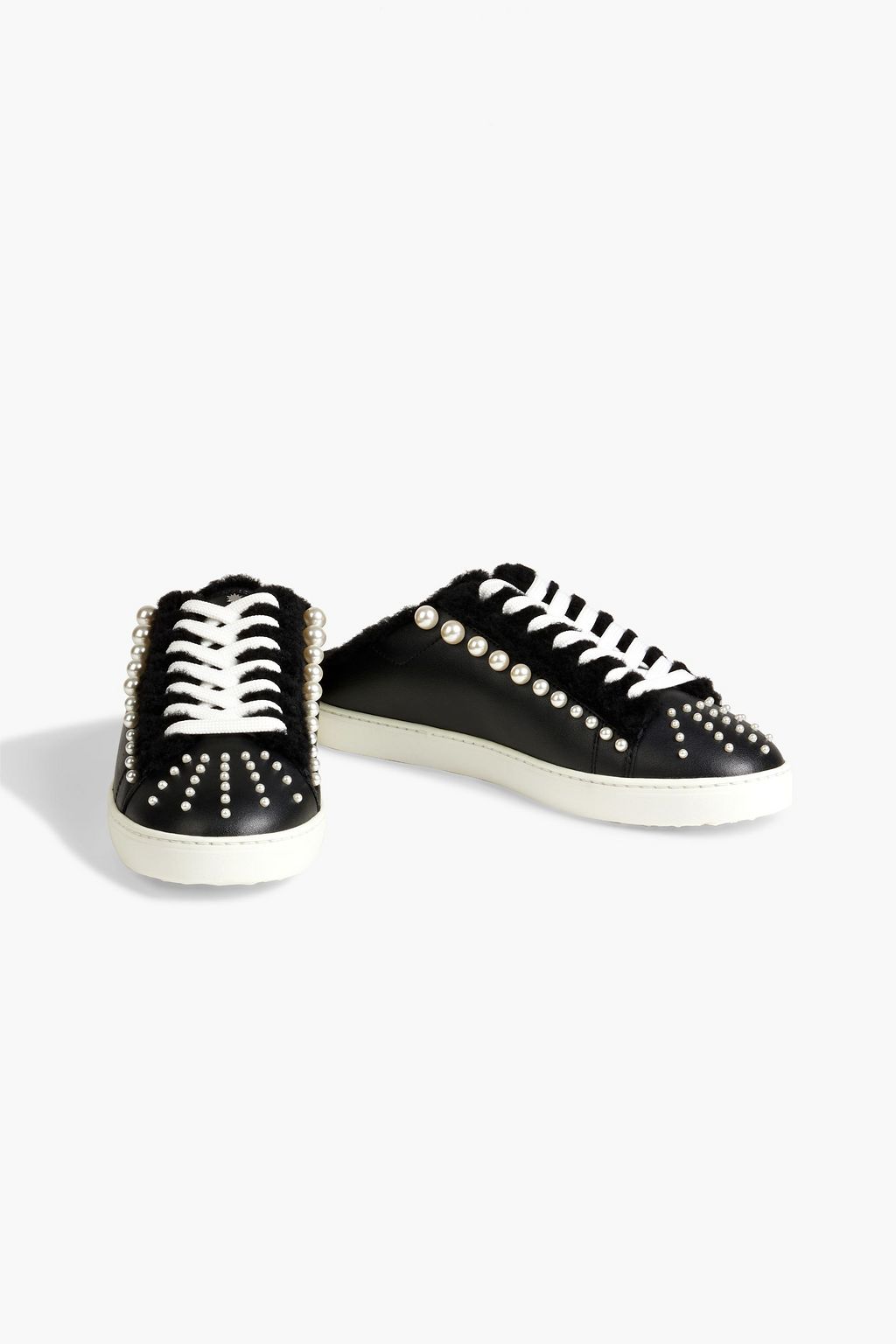 STUART WEITZMAN Goldie Chill embellished shearling slip-on sneakers