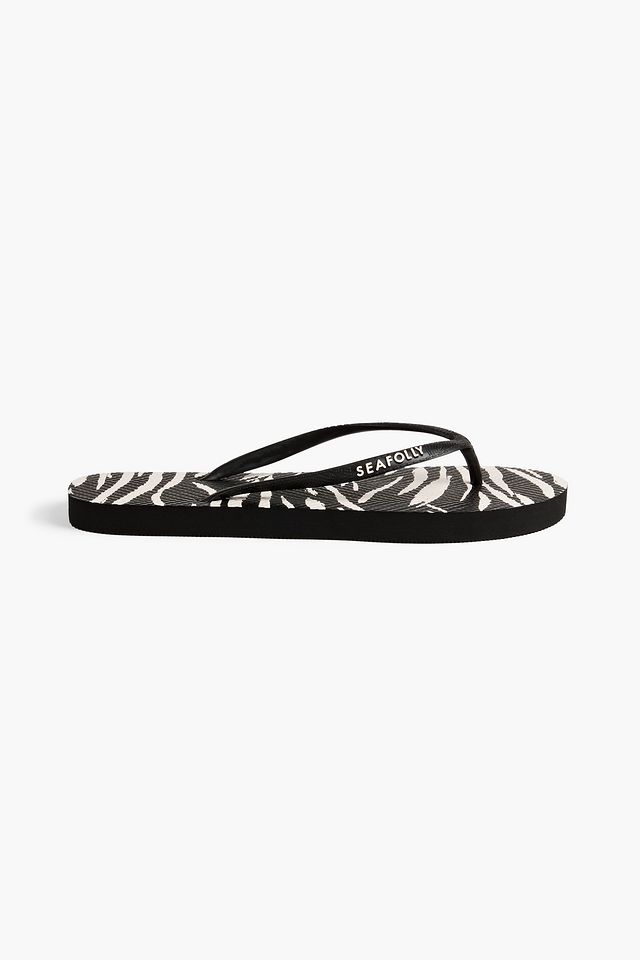 Skin Deep zebra-print rubber flip flops