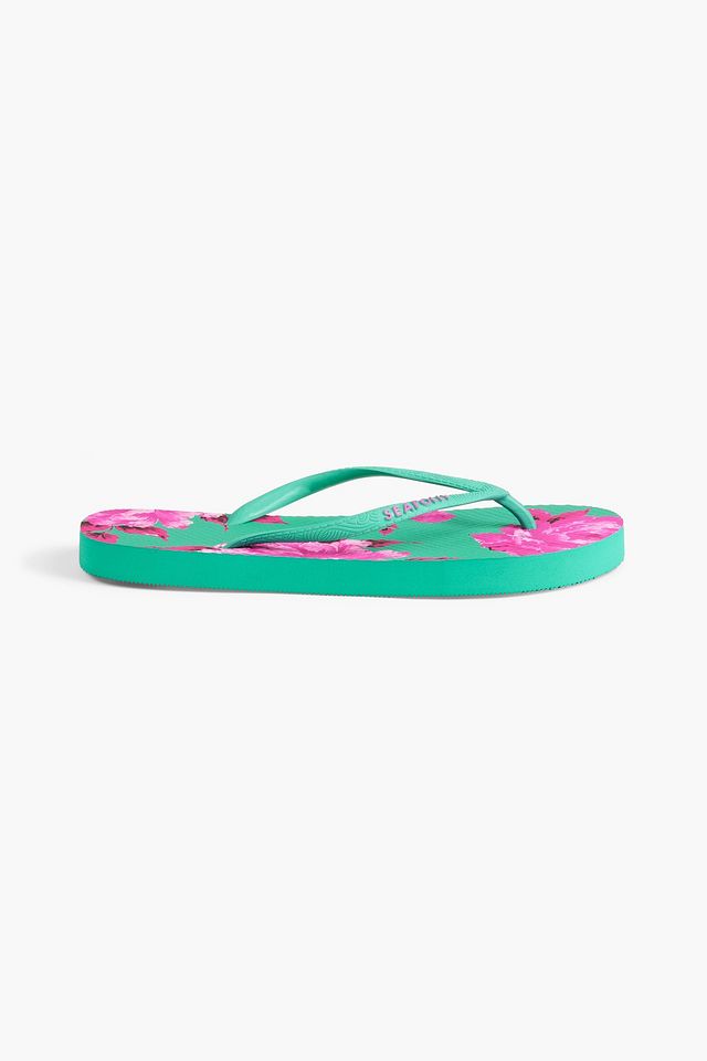 Full Bloom floral-print rubber flip flops