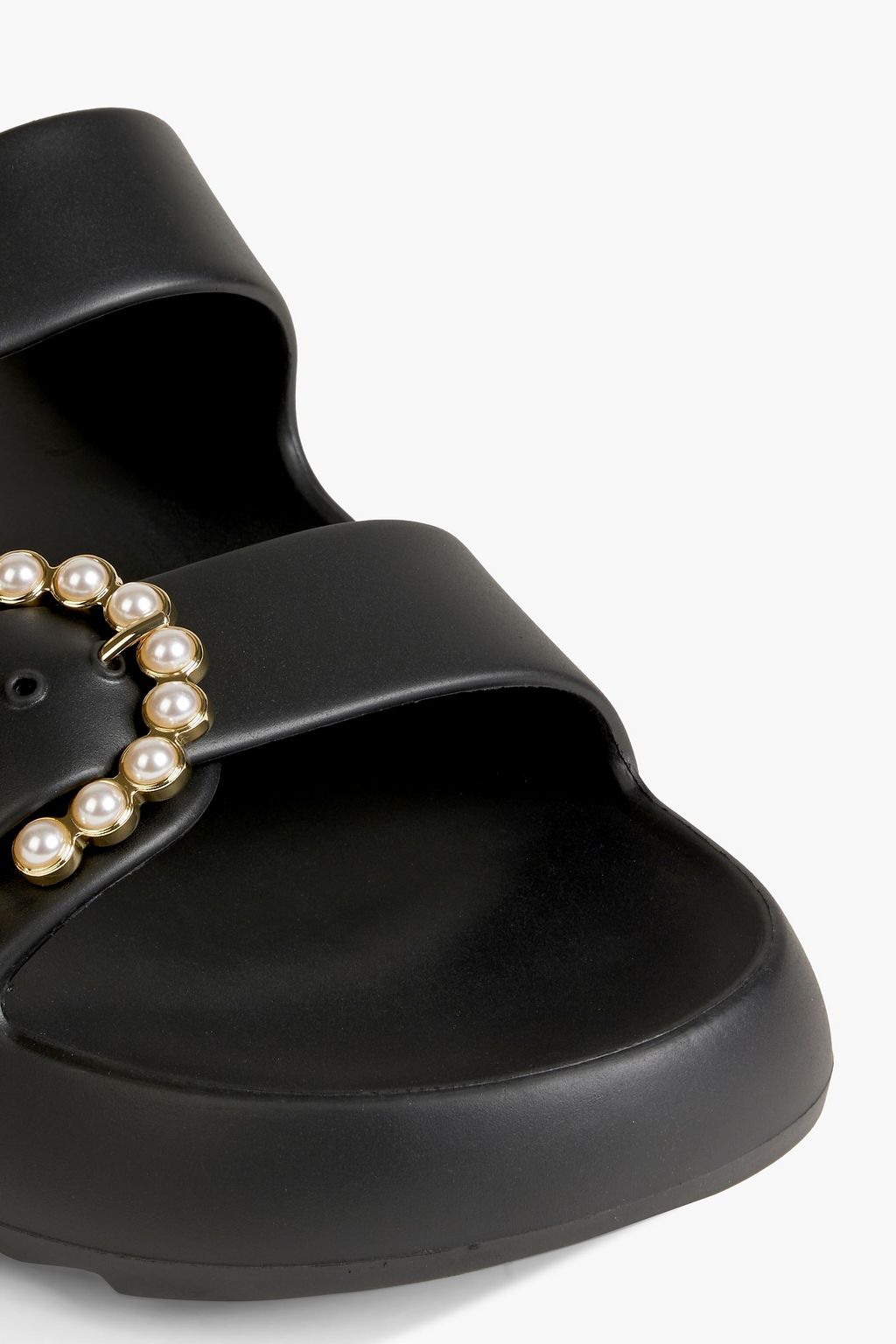 STUART WEITZMAN Eva ラバー スライドサンダル フェイクパール付き
