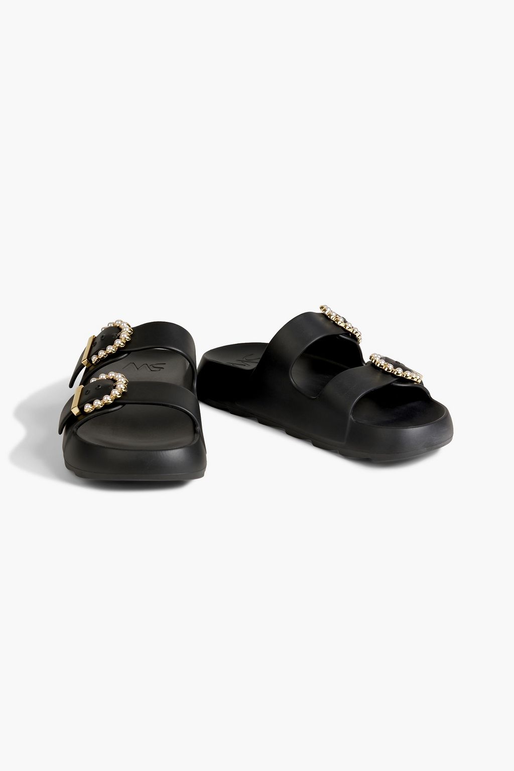 STUART WEITZMAN Eva ラバー スライドサンダル フェイクパール付き