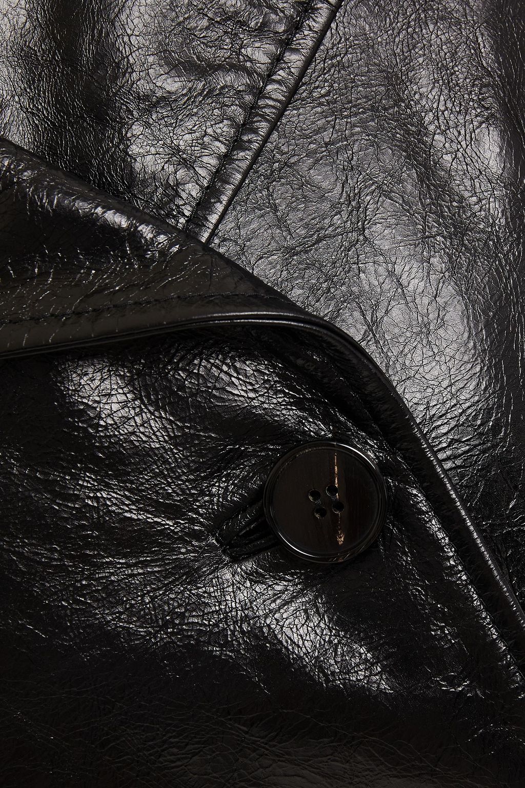 VALENTINO GARAVANI Double-breasted textured-leather coat