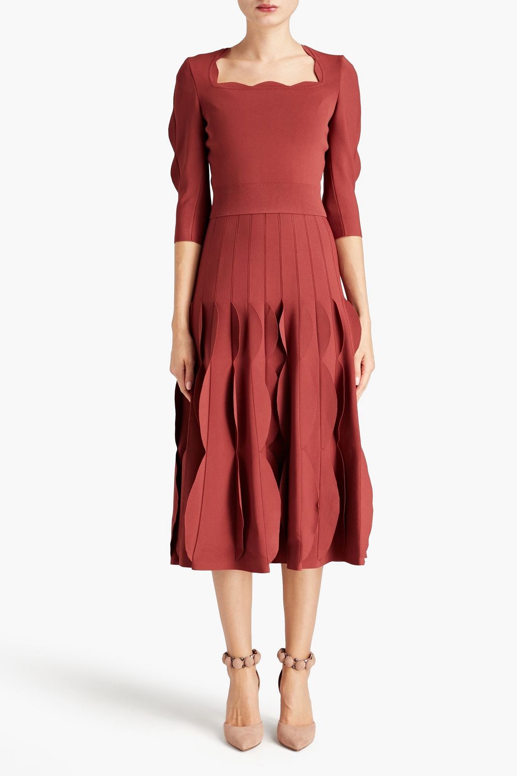 ALAÏA توب قصير من نسيج محبوك مرن بتصميم صدفي
