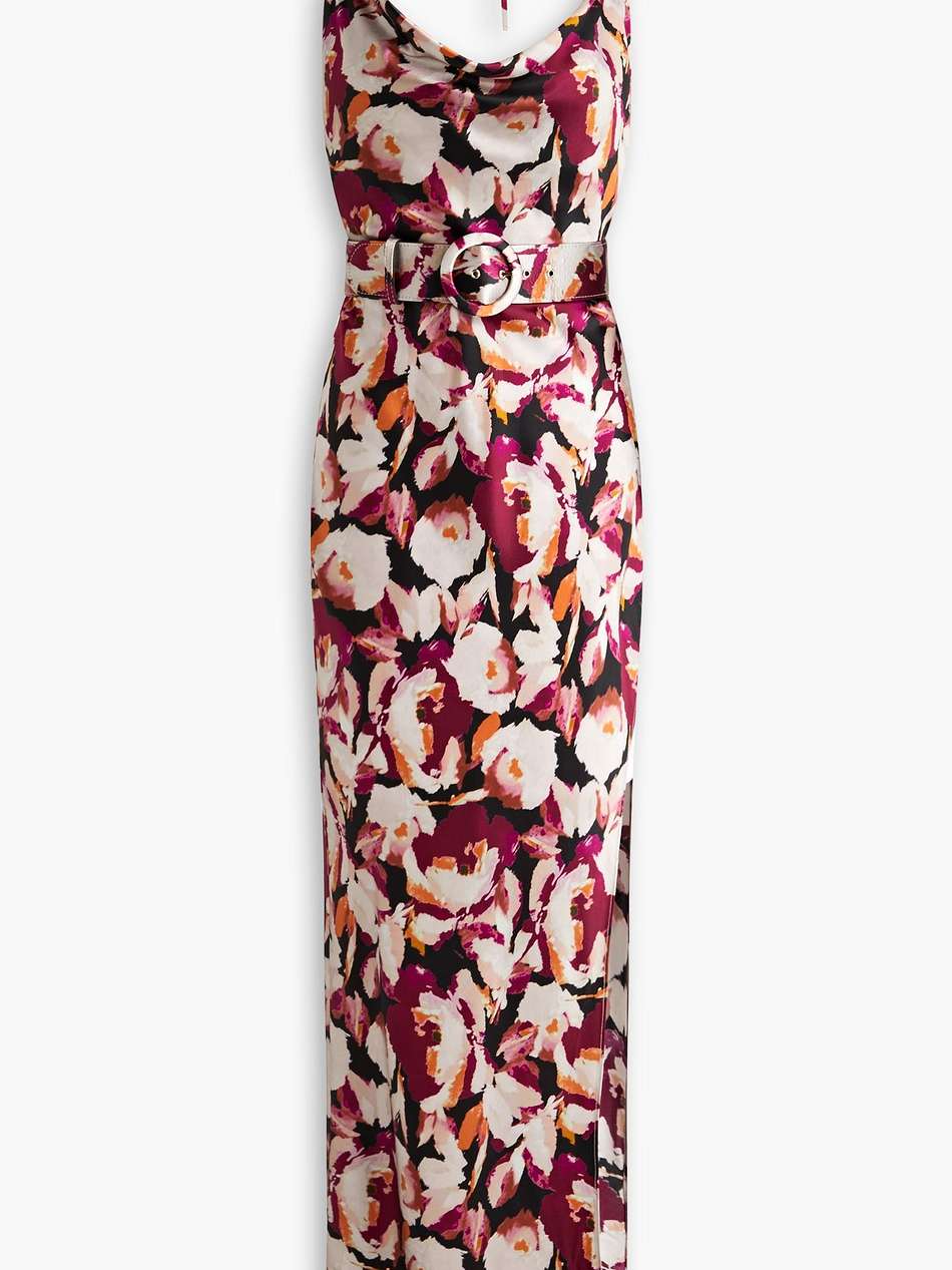 lucinda draped floral-print silk-satin halterneck maxi dress