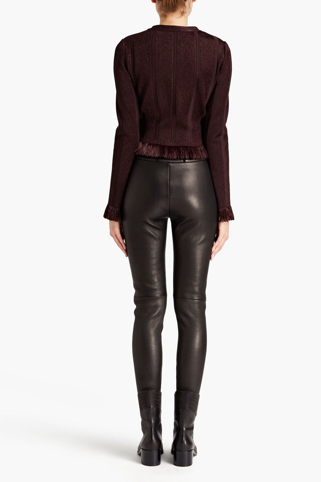 ALAÏA 프린지 장식 스트레치 니트 재킷
