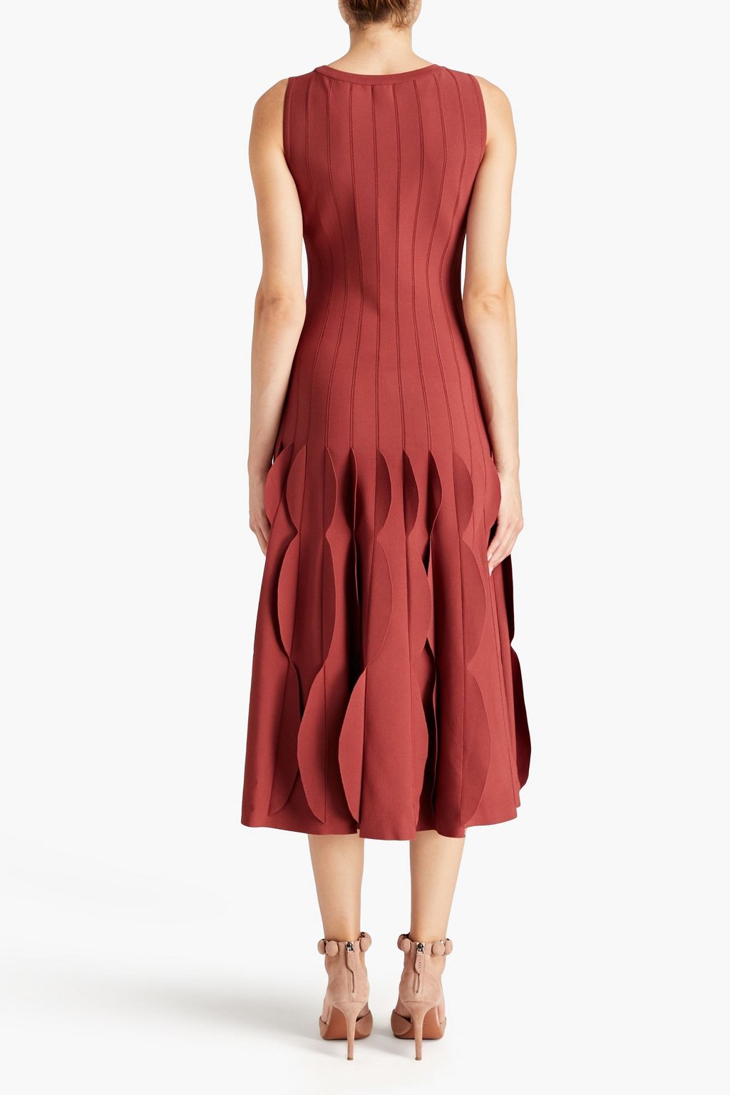 ALAÏA Scalloped knitted midi dress