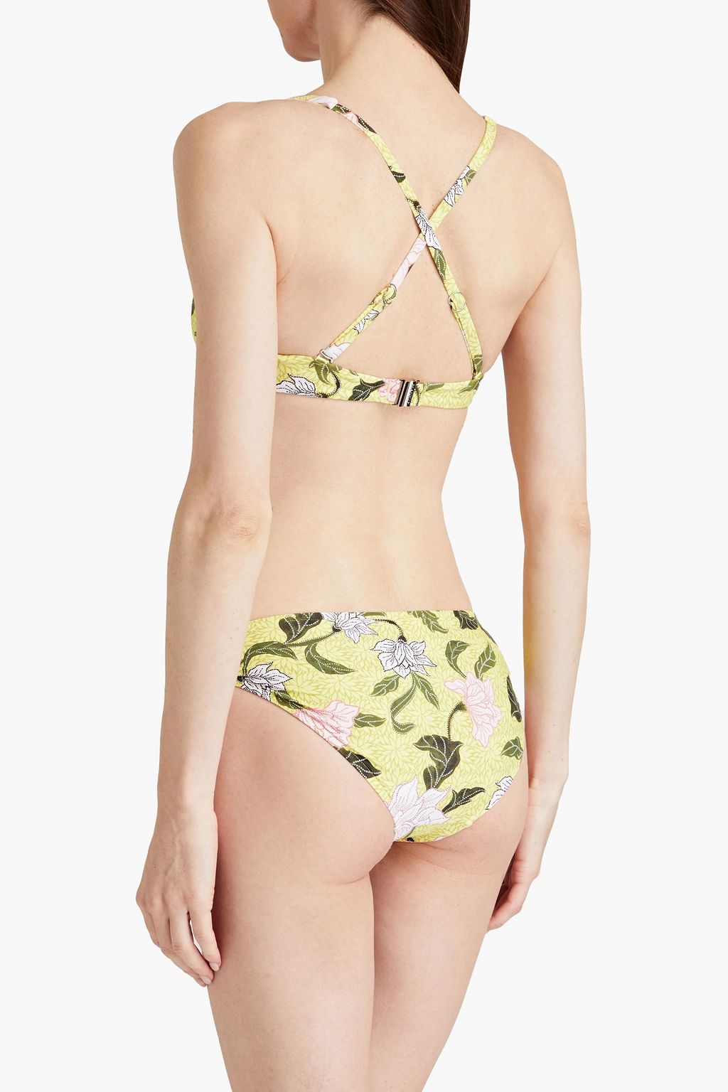SEAFOLLY سروال بكيني ’بوهيم’ بخصر متوسط الارتفاع بطبعات على شكل زهور مزين بزخارف