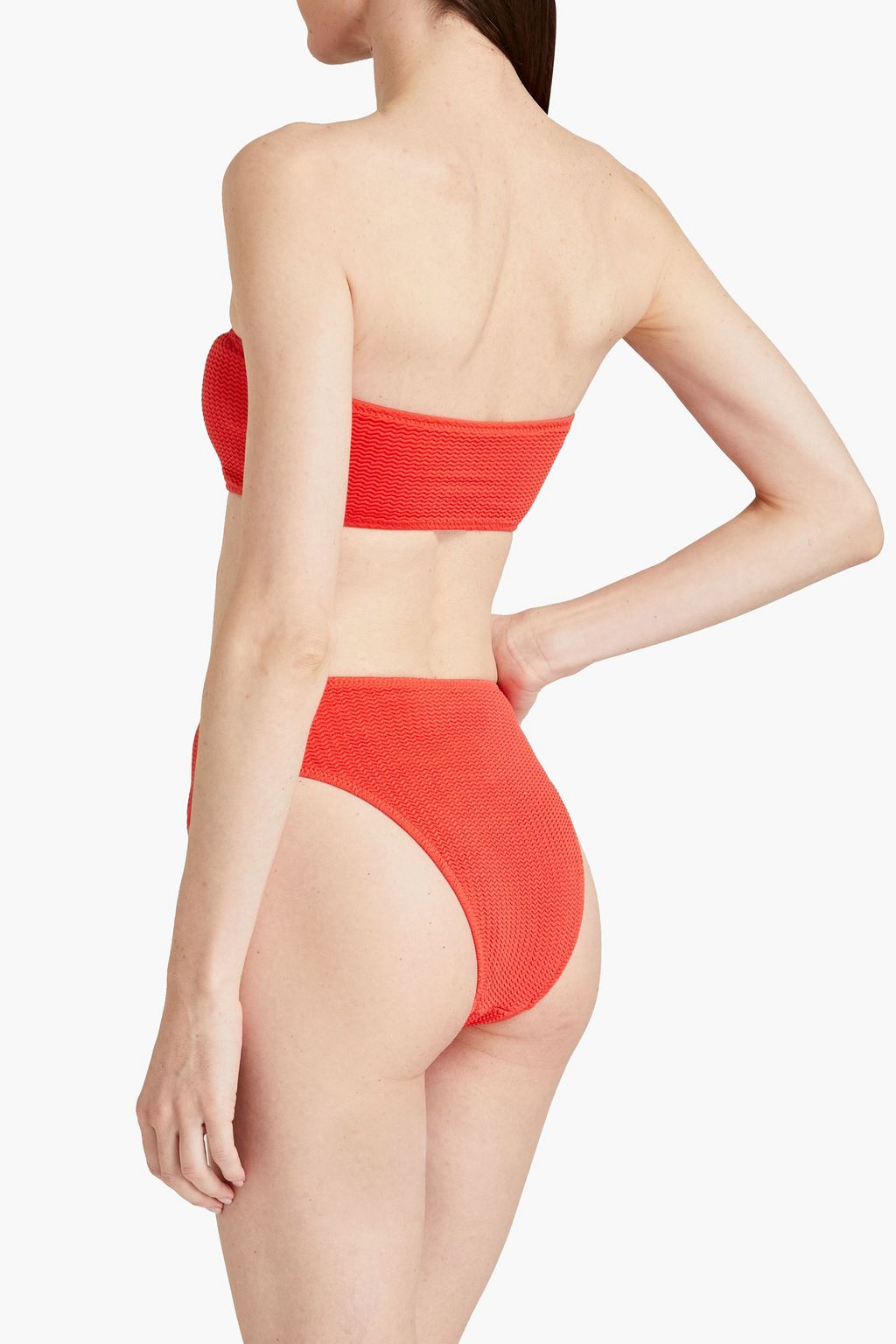 SEAFOLLY سروال بكيني ’سي دايف’ بخصر مرتفع من قماش سيرساكر المرن