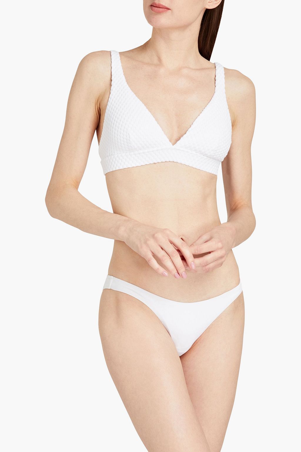 SEAFOLLY ストレッチジャカード トライアングルビキニトップ