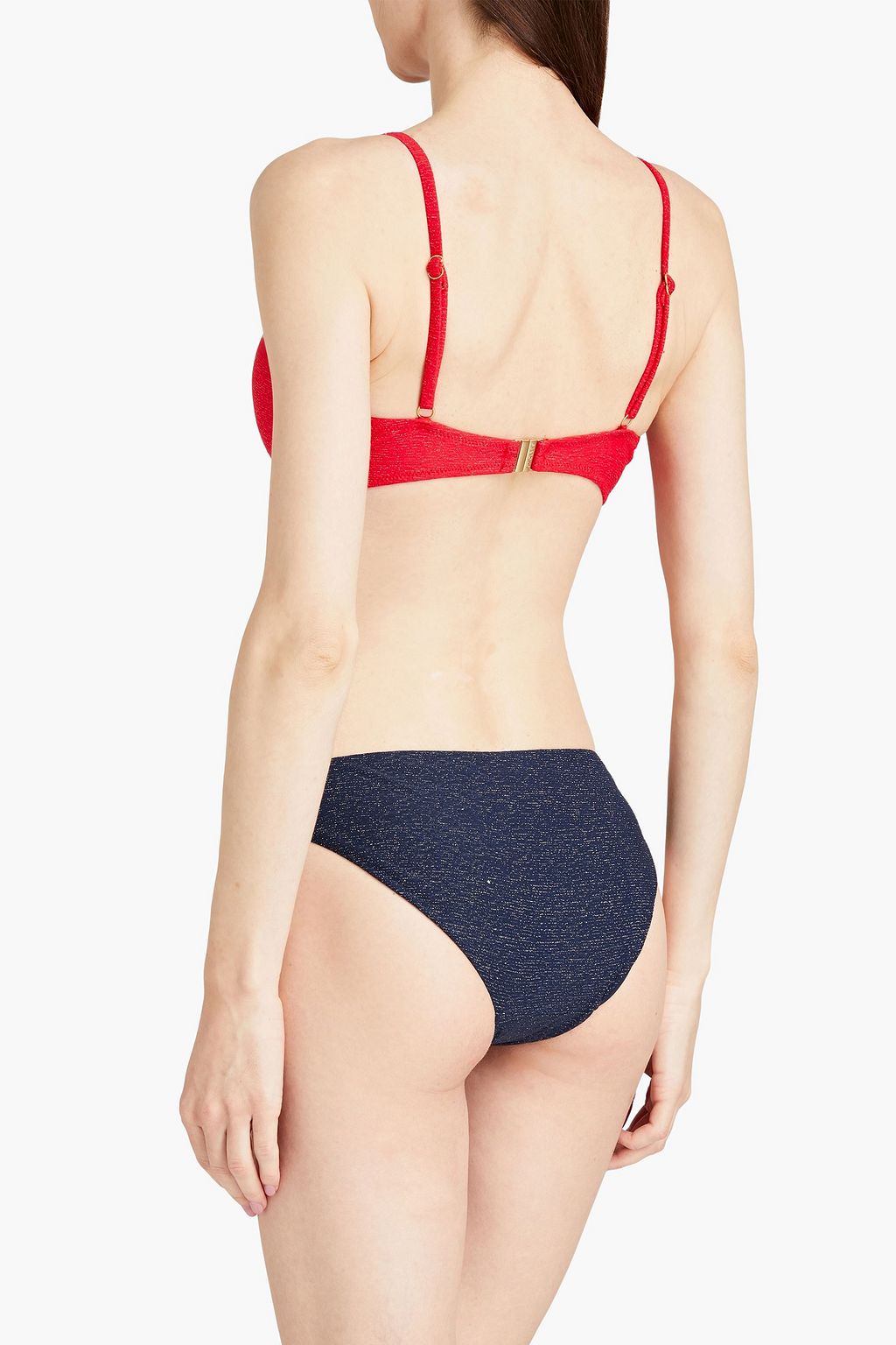 SEAFOLLY سروال بكيني ’تولايت’ بخصر منخفض بلون ميتاليك