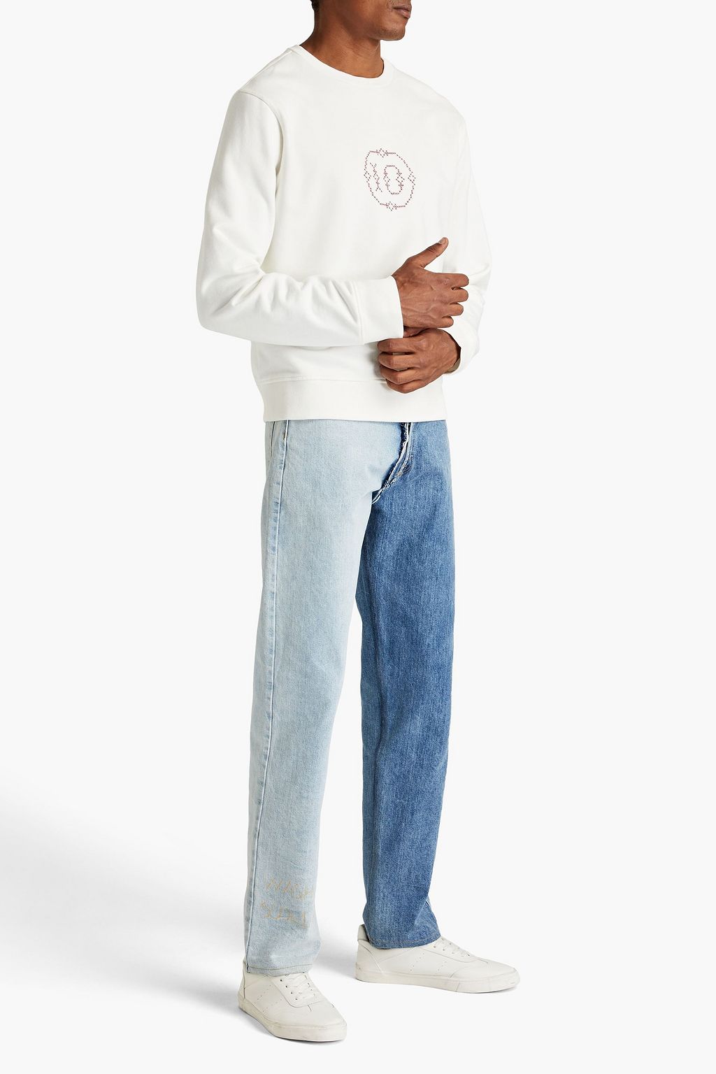 MAISON MARGIELA Embroidered French cotton-terry sweatshirt