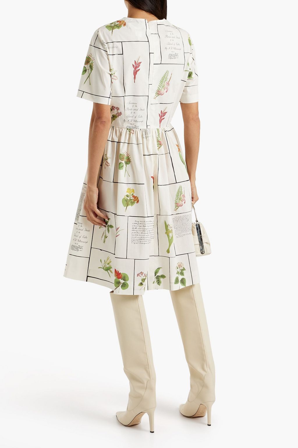 OSCAR DE LA RENTA Printed cotton-blend poplin dress
