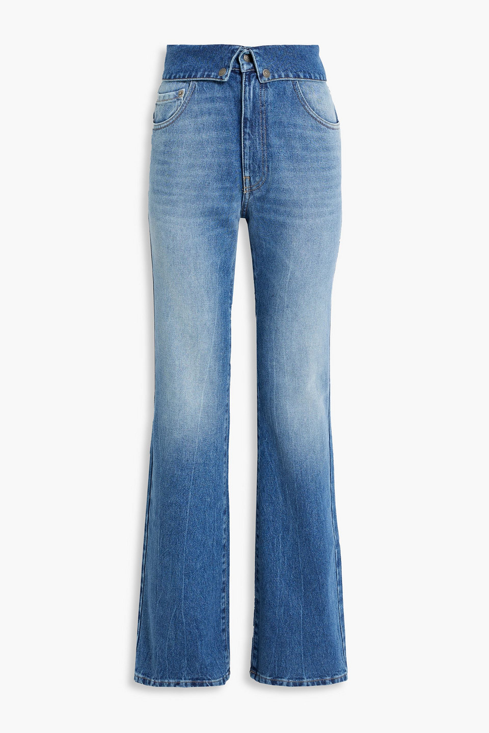 Ser.o.ya Valerie High-rise Flared Jeans In Mid Denim