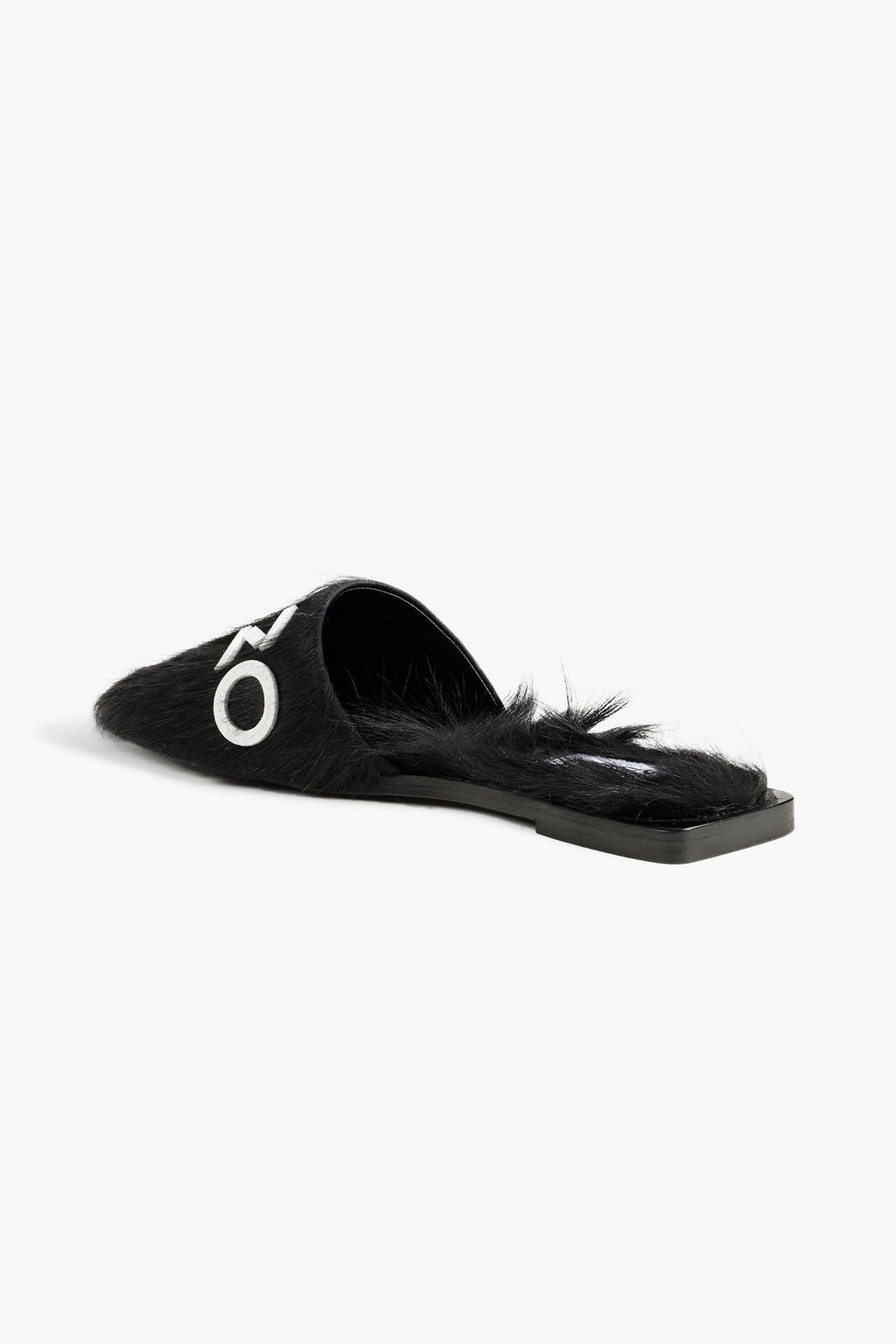 KENZO Logo-appliquéd shearling slippers