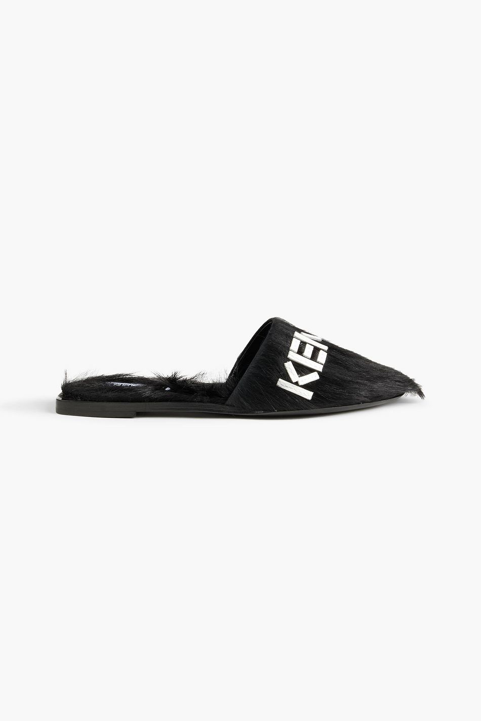 KENZO Logoappliquéd shearling slippers THE