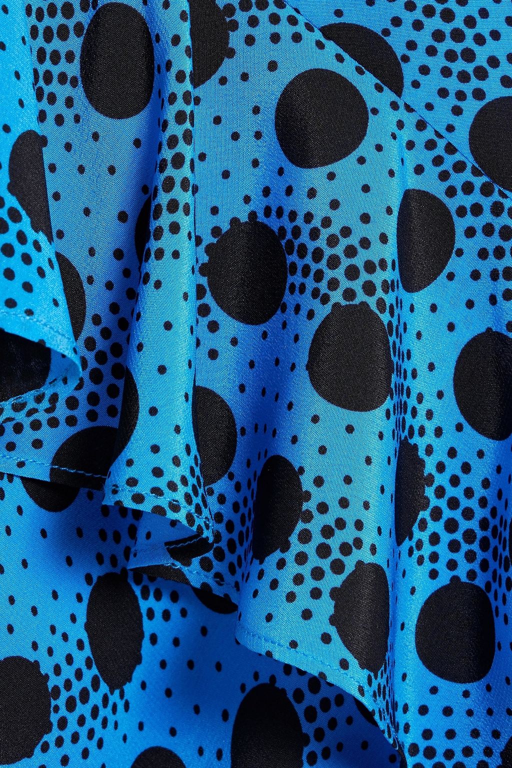 KENZO Asymmetric ruffled polka-dot silk dress