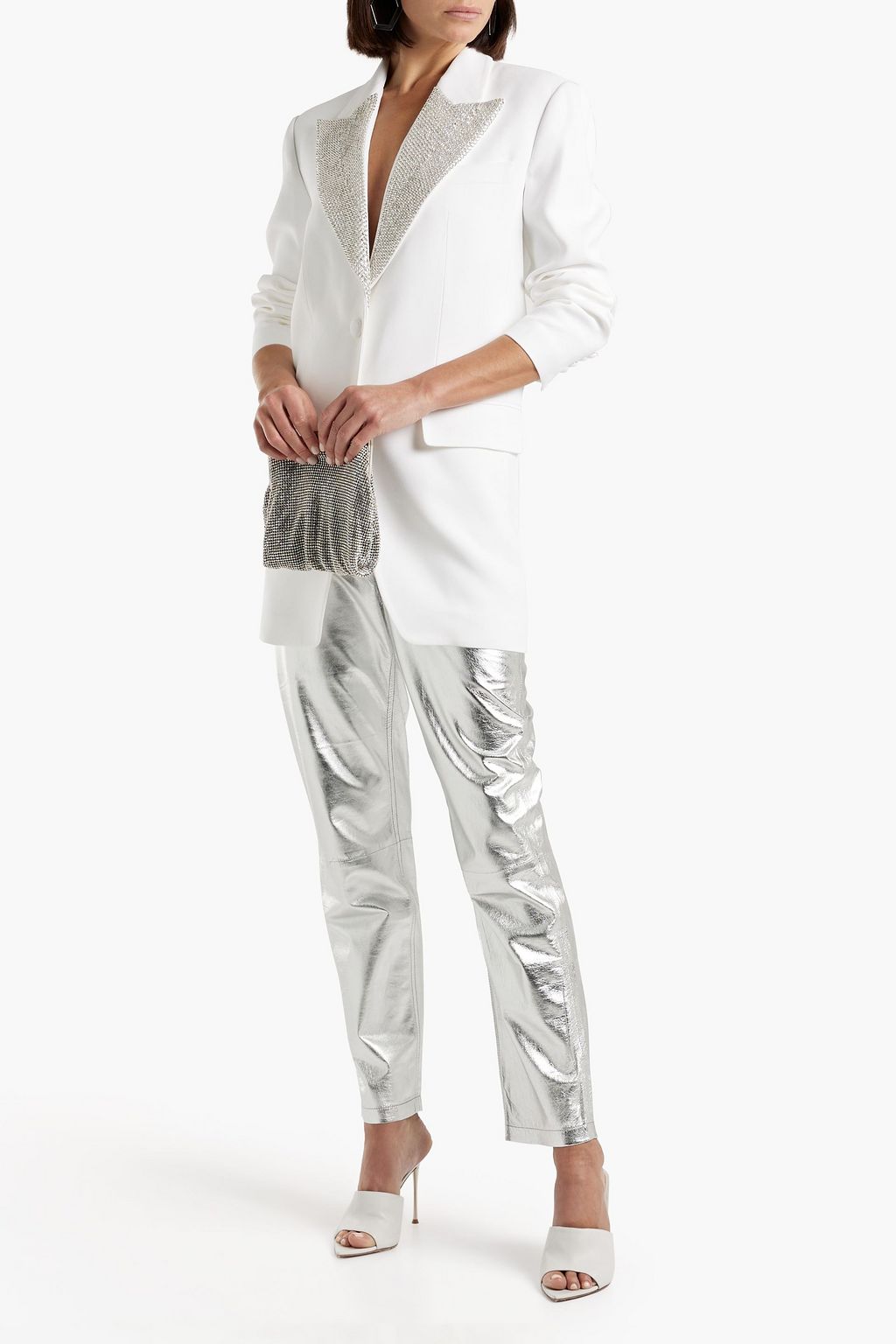 MICHAEL KORS COLLECTION Crystal-embellished crepe blazer