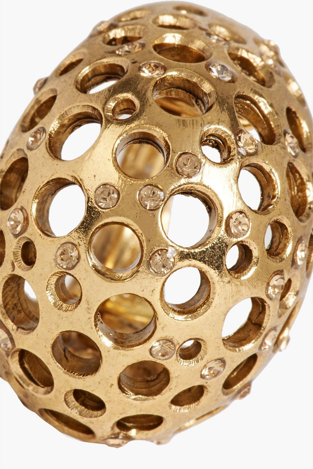 OSCAR DE LA RENTA Gold-tone crystal ring